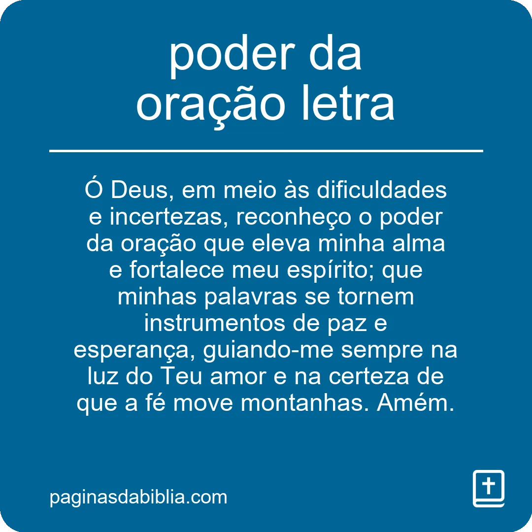 poder da oração letra