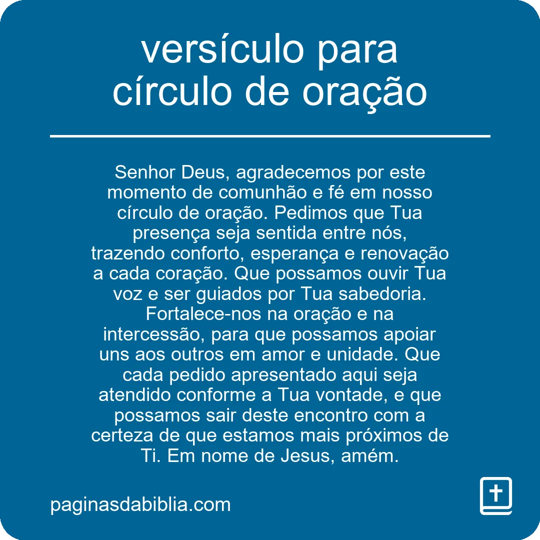 versículo para círculo de oração