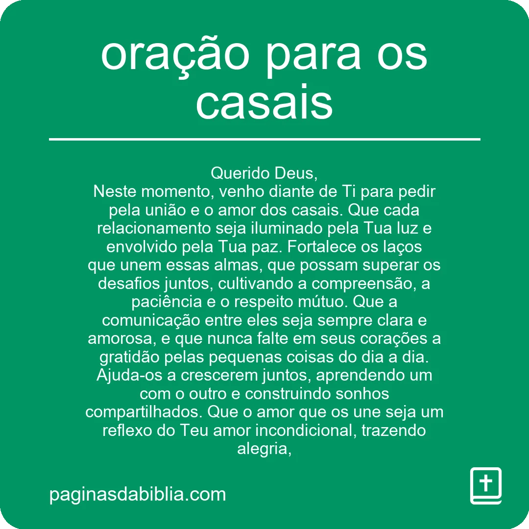 oração para os casais