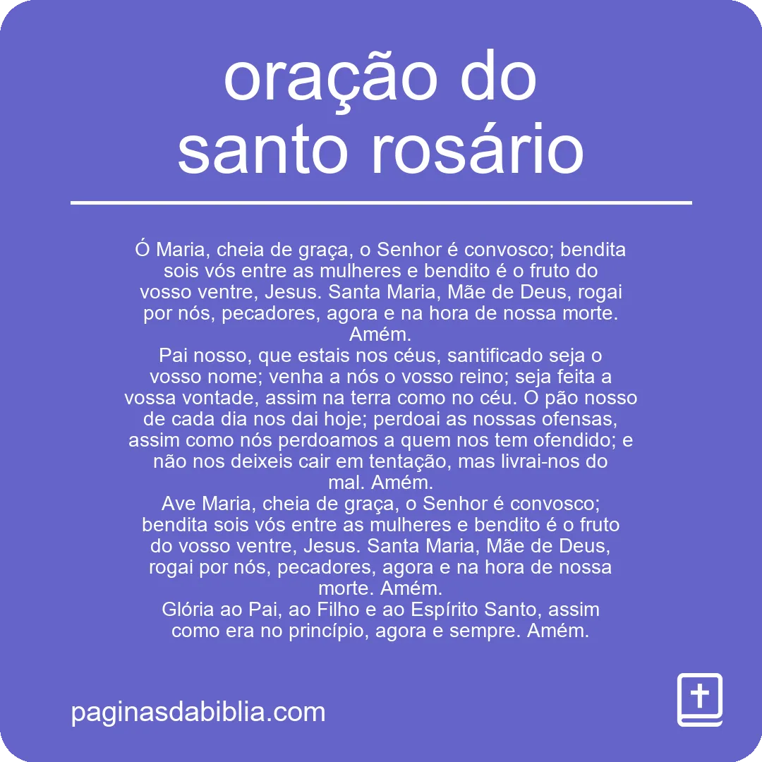 oração do santo rosário