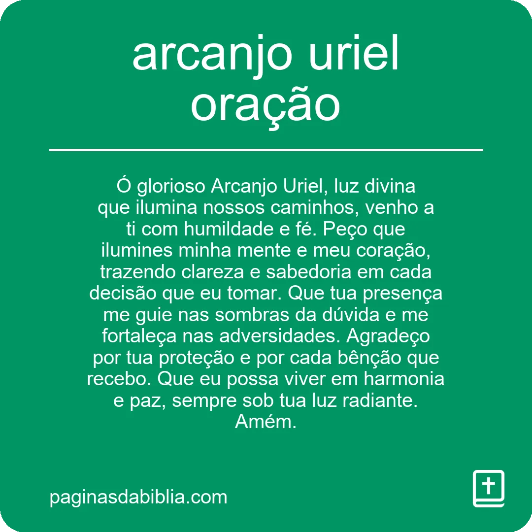 arcanjo uriel oração