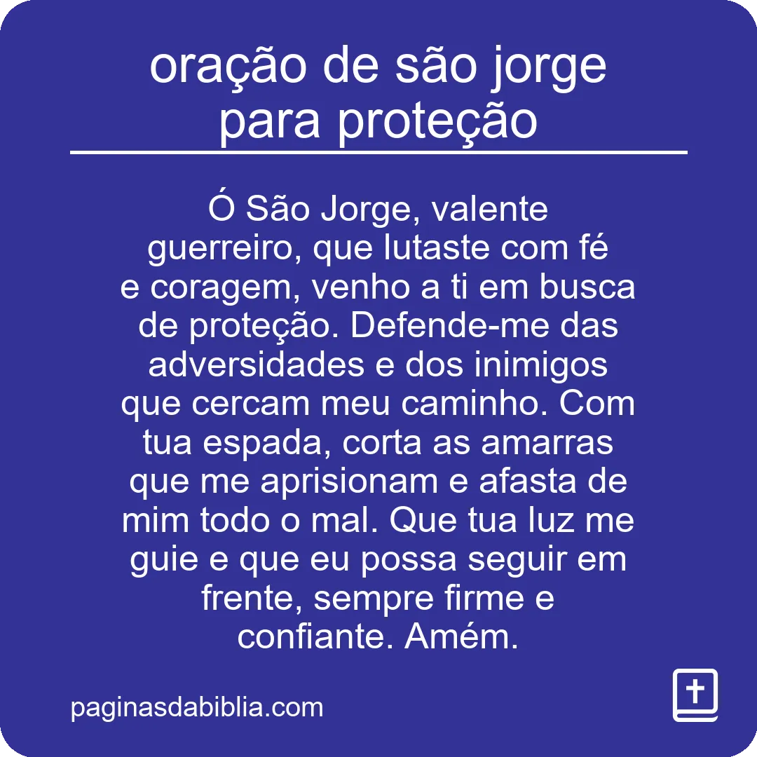 oração de são jorge para proteção