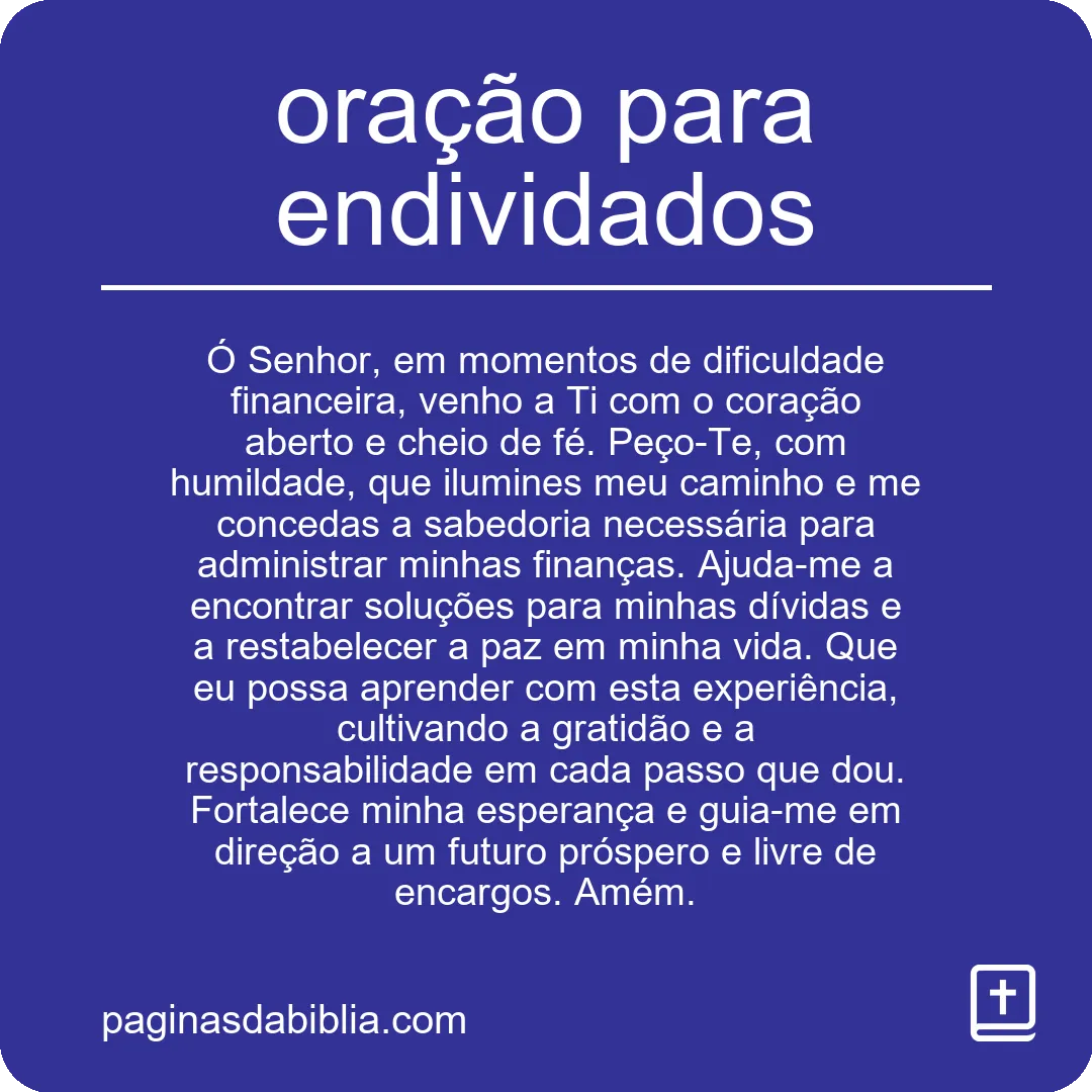 oração para endividados