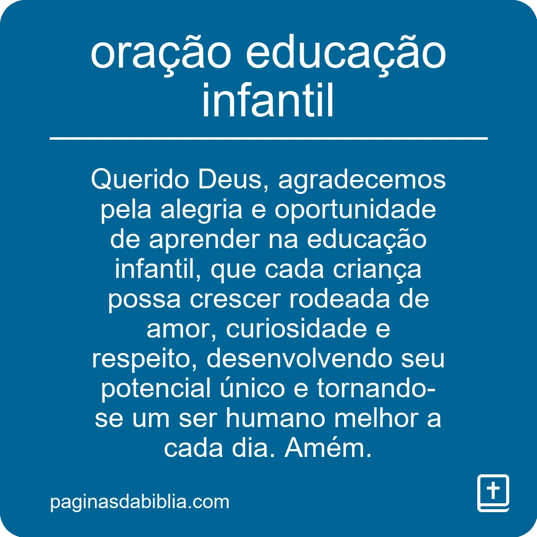 oração educação infantil