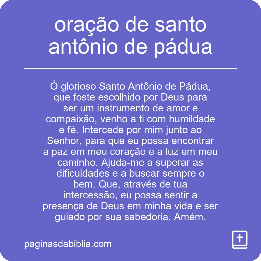 oração de santo antônio de pádua