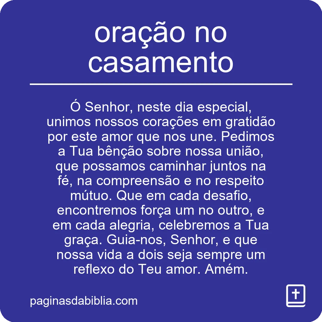 oração no casamento