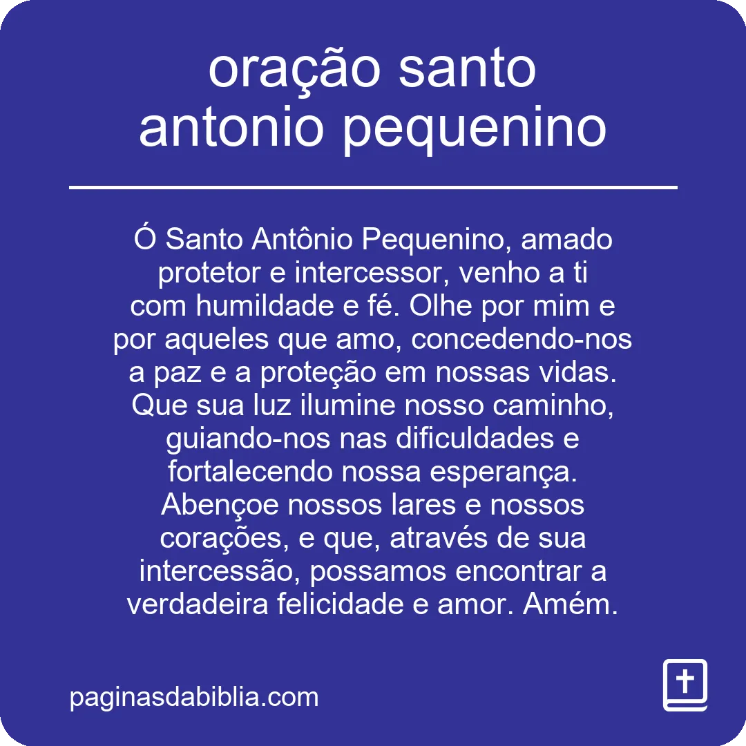 oração santo antonio pequenino