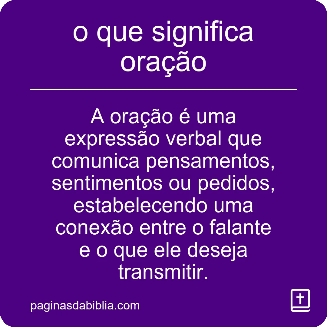 o que significa oração