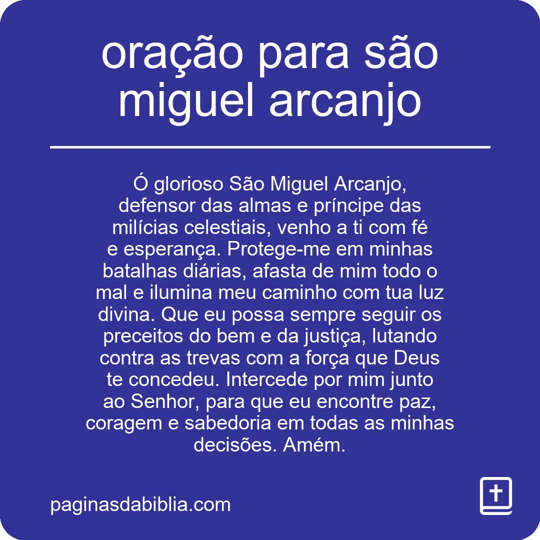 oração para são miguel arcanjo