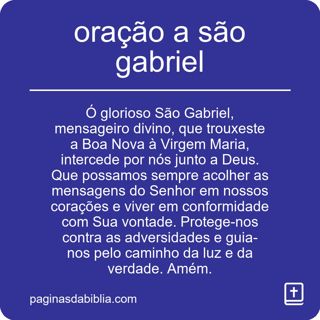 oração a são gabriel