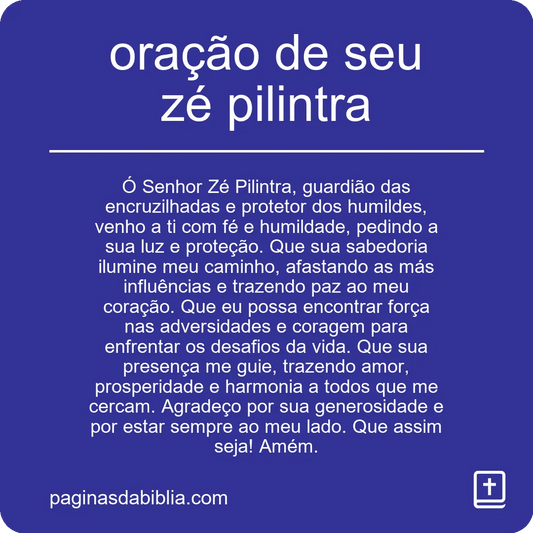 oração de seu zé pilintra