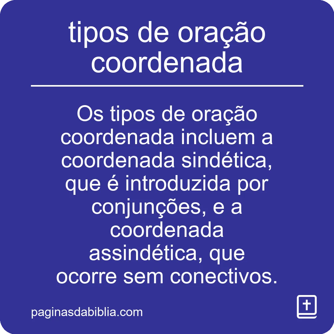 tipos de oração coordenada