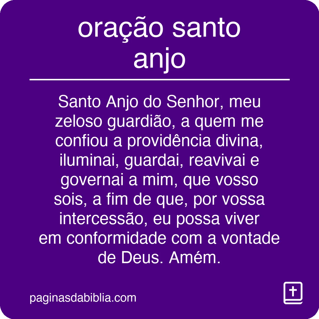 oração santo anjo