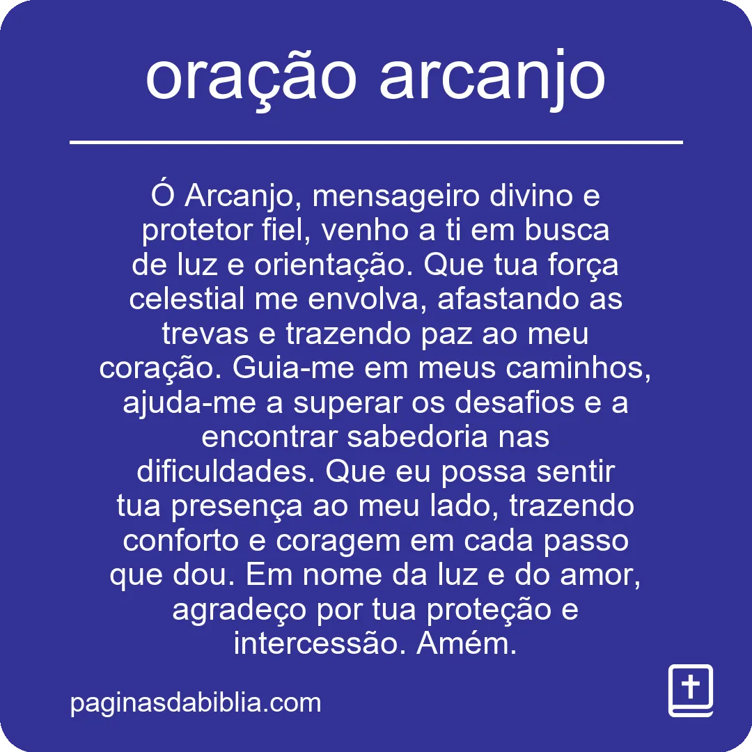 oração arcanjo