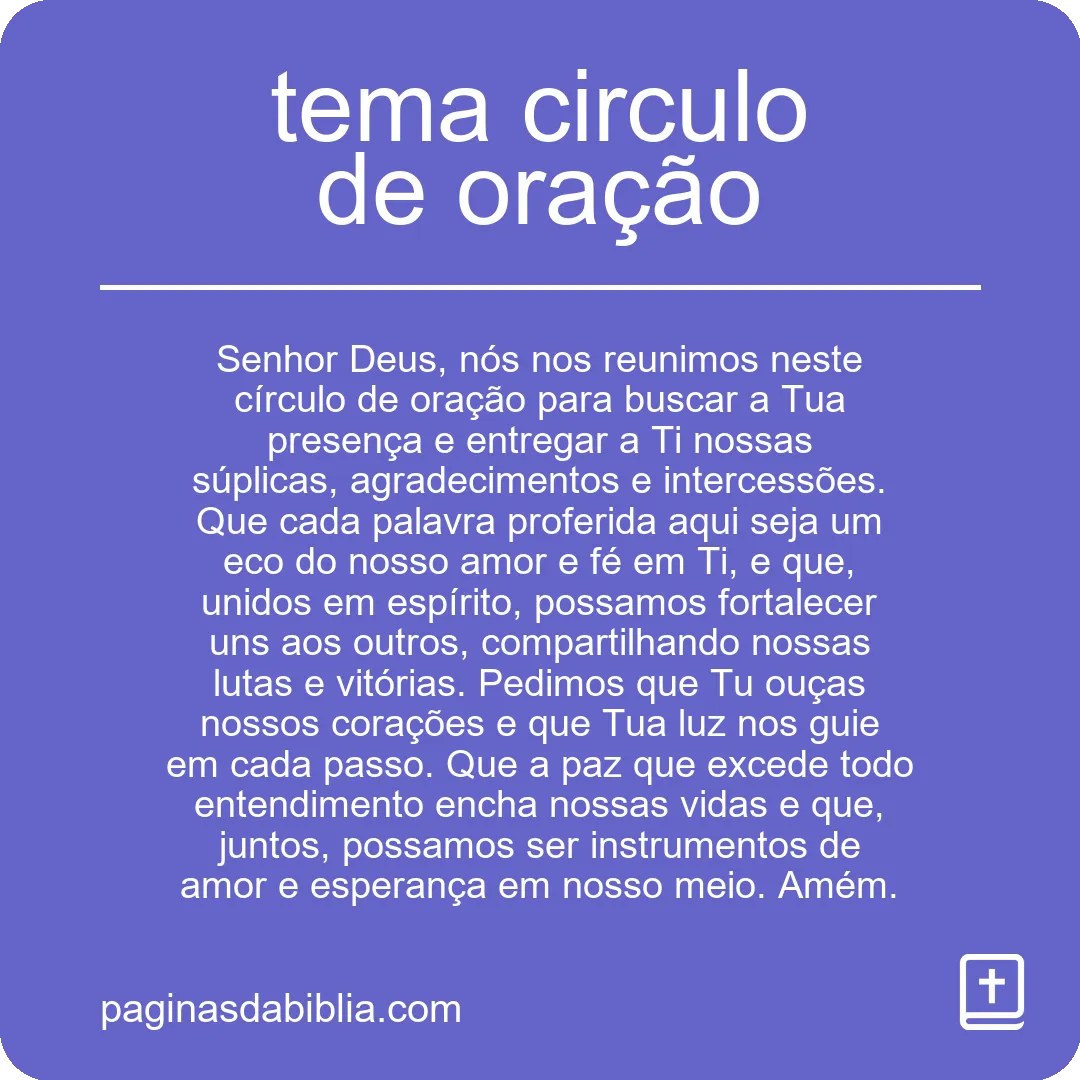 tema circulo de oração