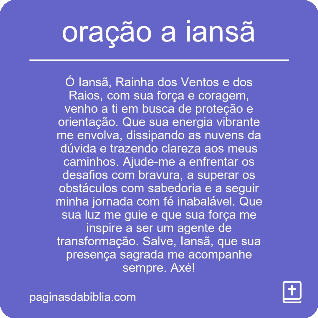 oração a iansã