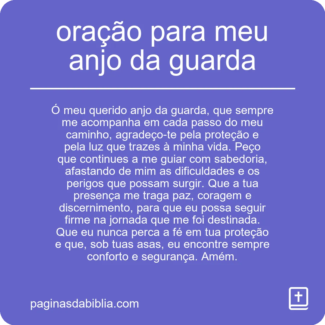 oração para meu anjo da guarda