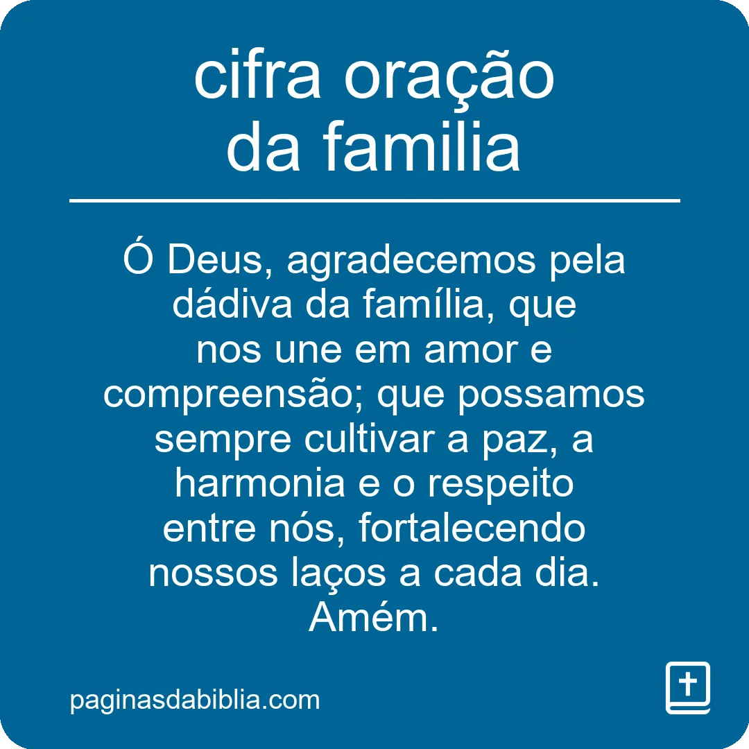 cifra oração da familia