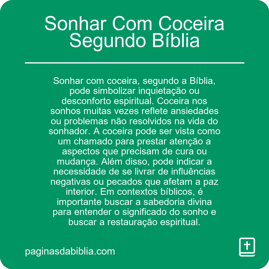 Sonhar Com Coceira Segundo Bíblia