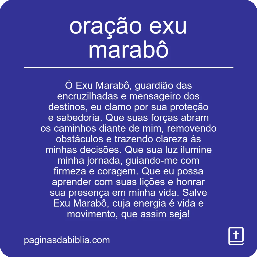 oração exu marabô