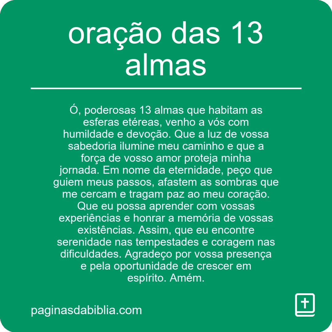 oração das 13 almas