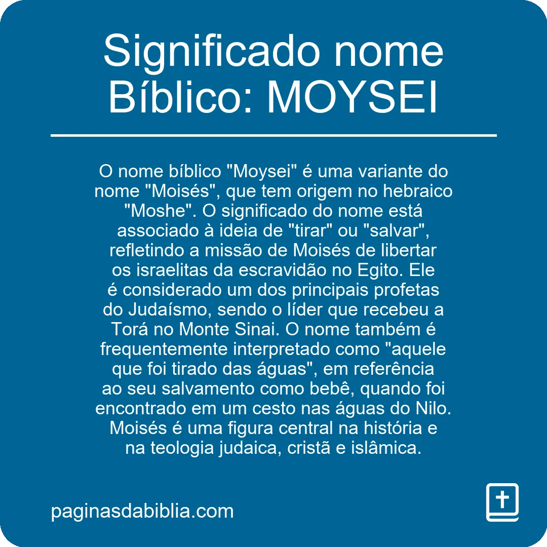 Significado nome Bíblico: MOYSEI