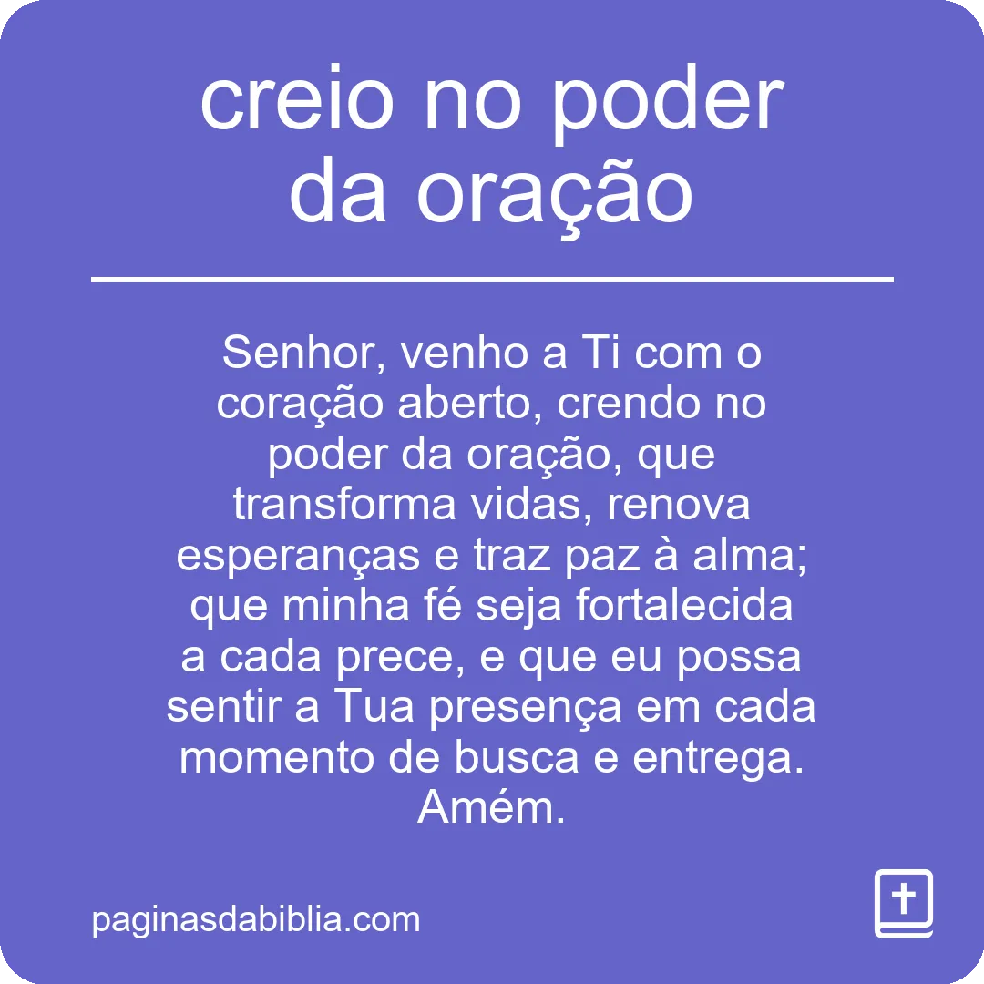 creio no poder da oração