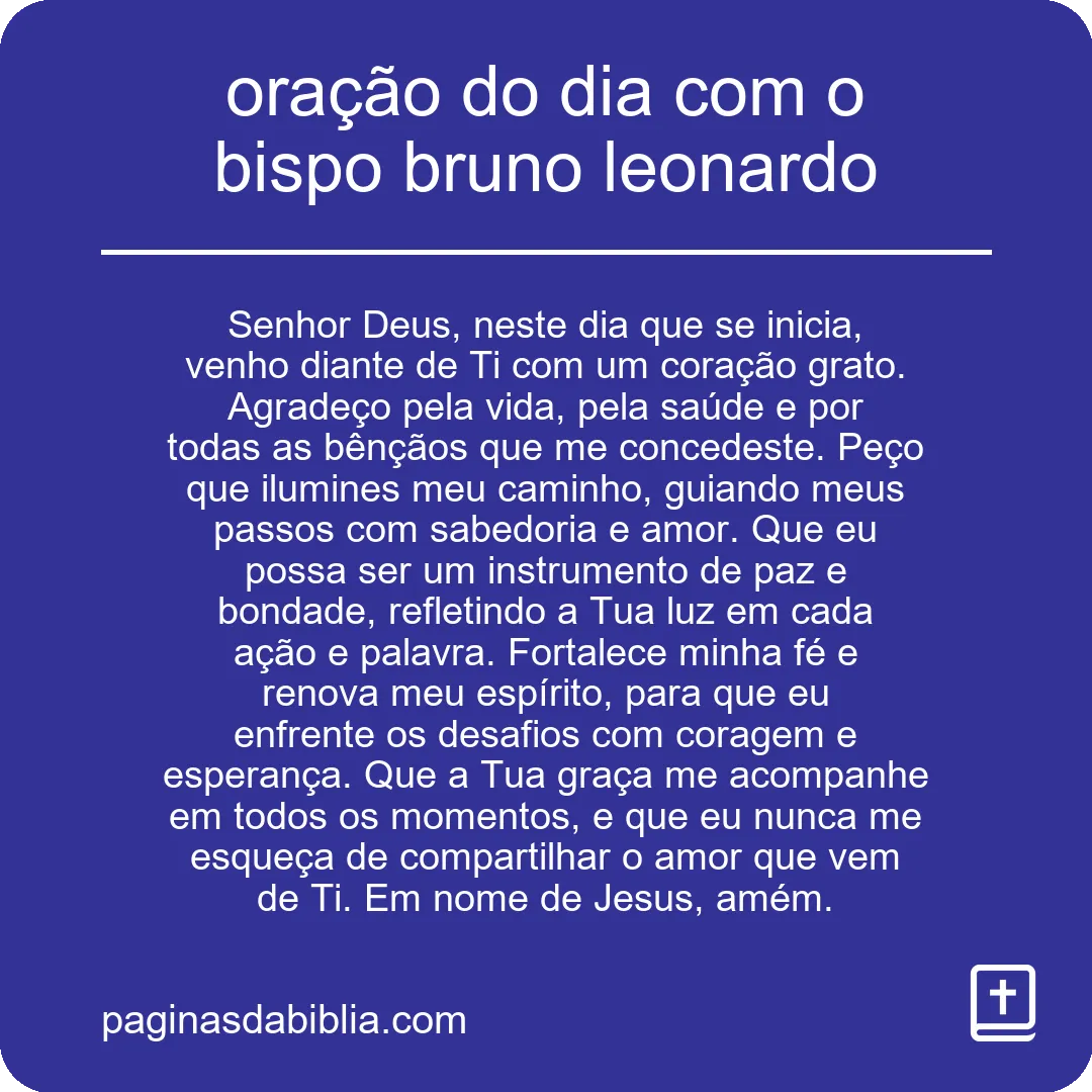 oração do dia com o bispo bruno leonardo