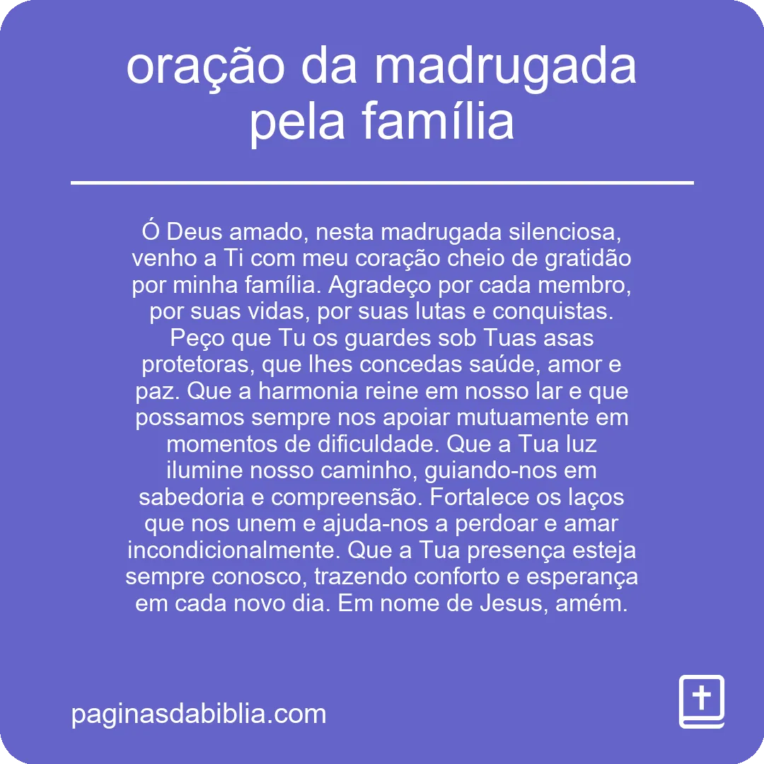 oração da madrugada pela família