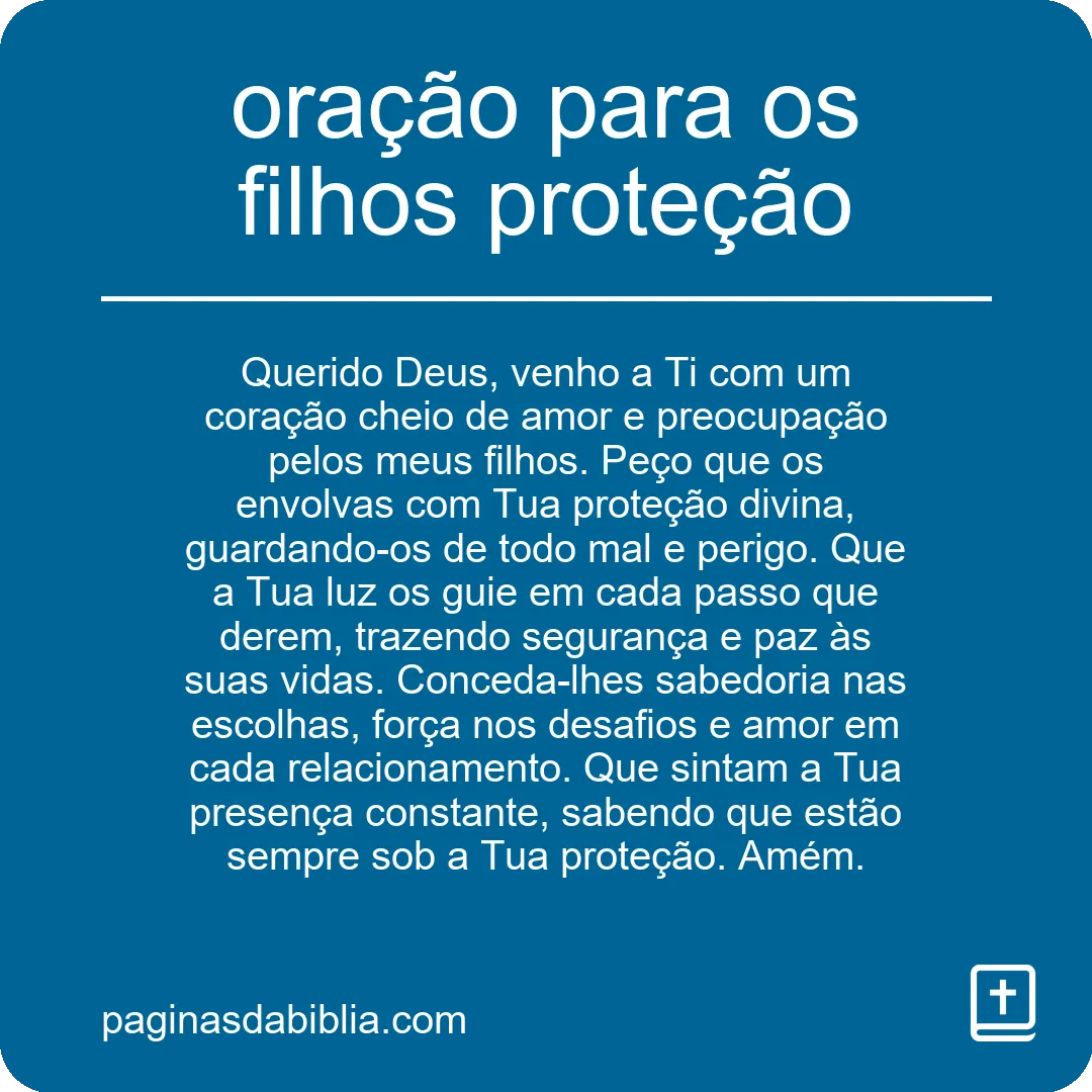 oração para os filhos proteção