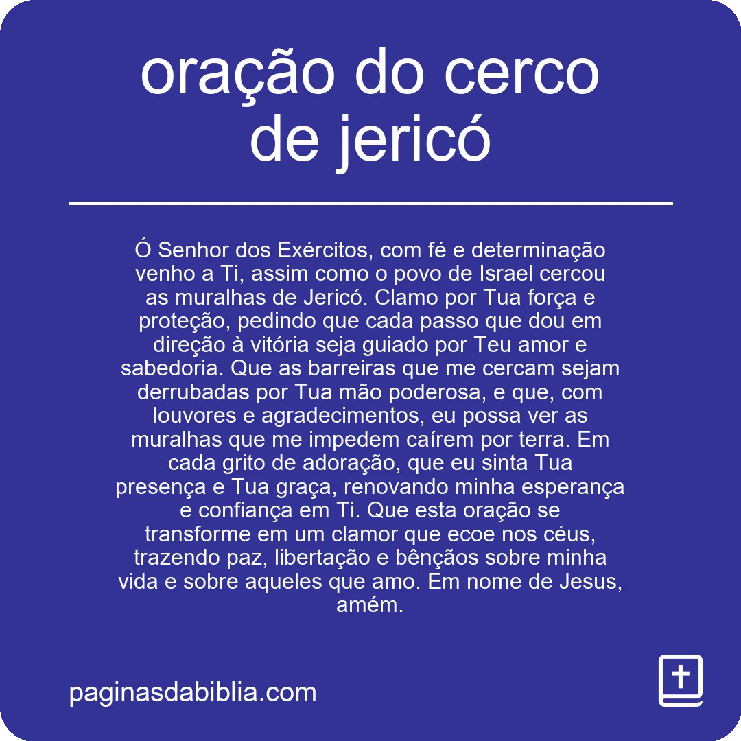 oração do cerco de jericó