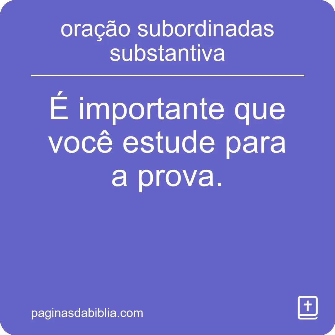 oração subordinadas substantiva