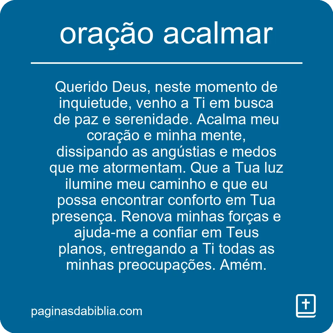 oração acalmar