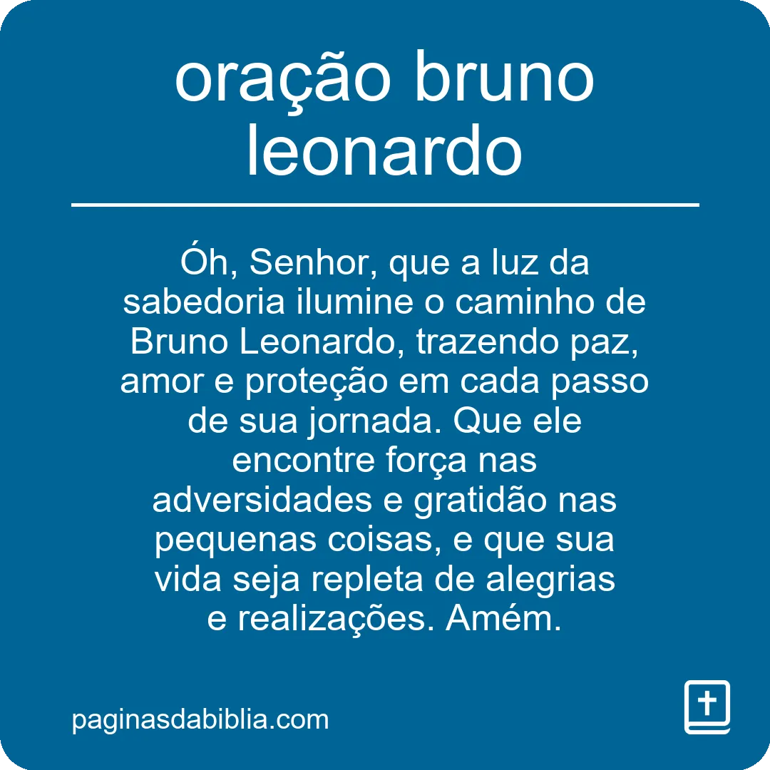 oração bruno leonardo