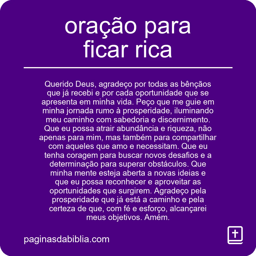 oração para ficar rica