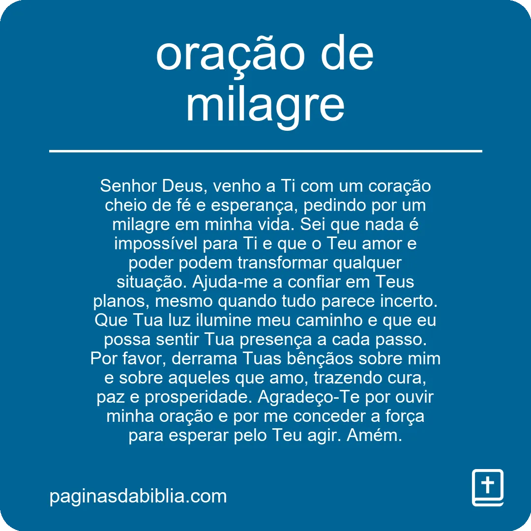 oração de milagre