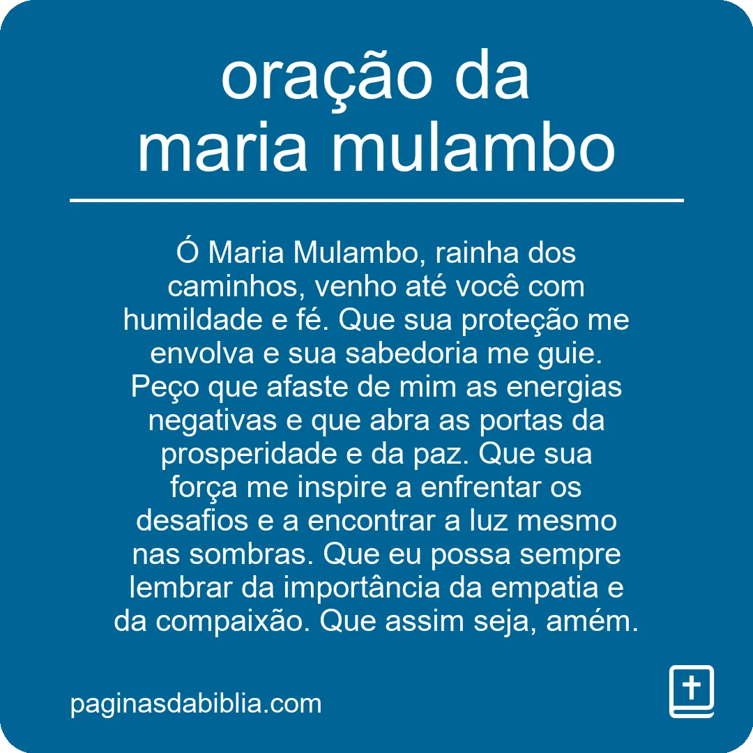 oração da maria mulambo