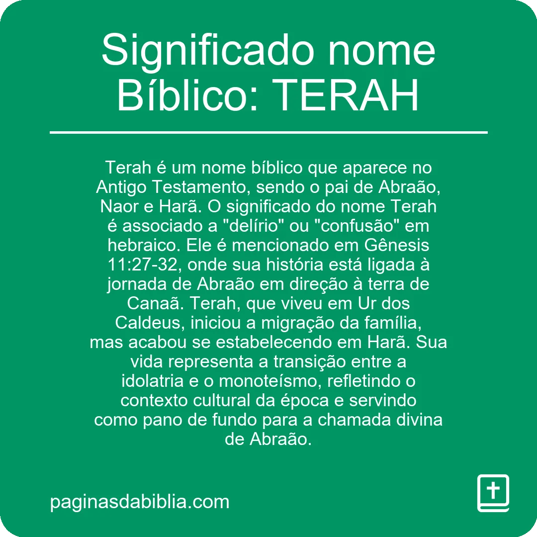 Significado nome Bíblico: TERAH