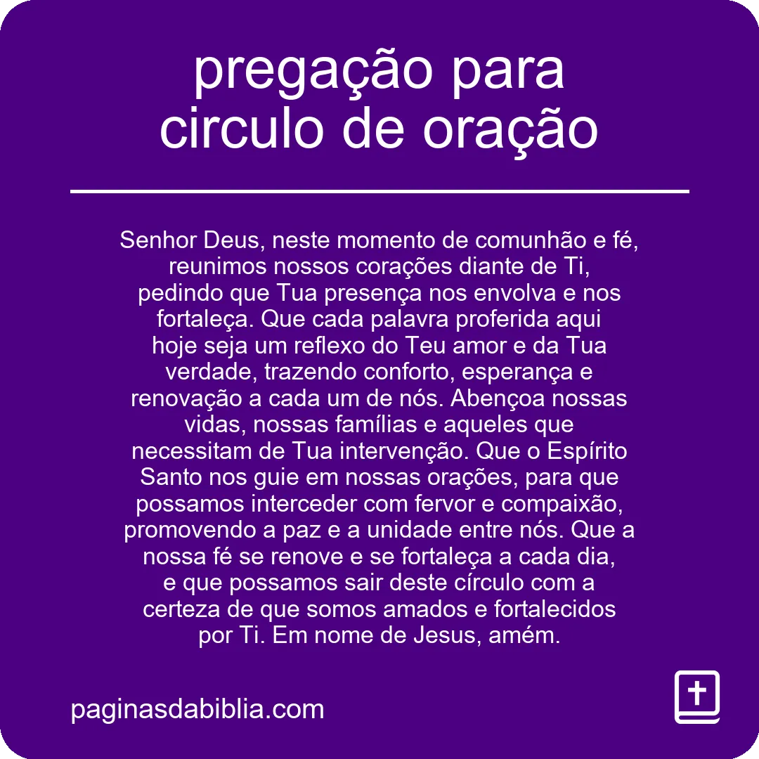 pregação para circulo de oração