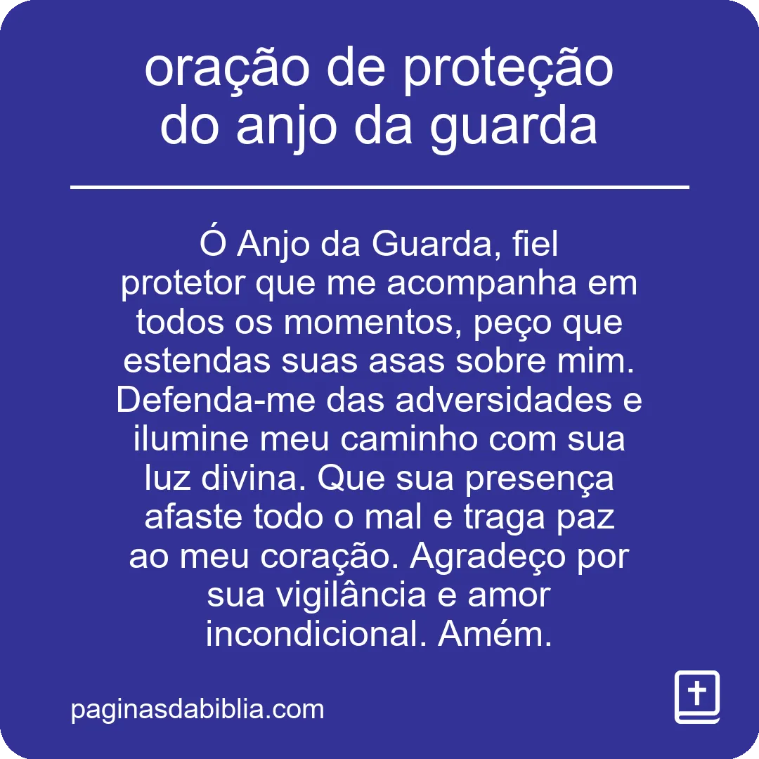 oração de proteção do anjo da guarda