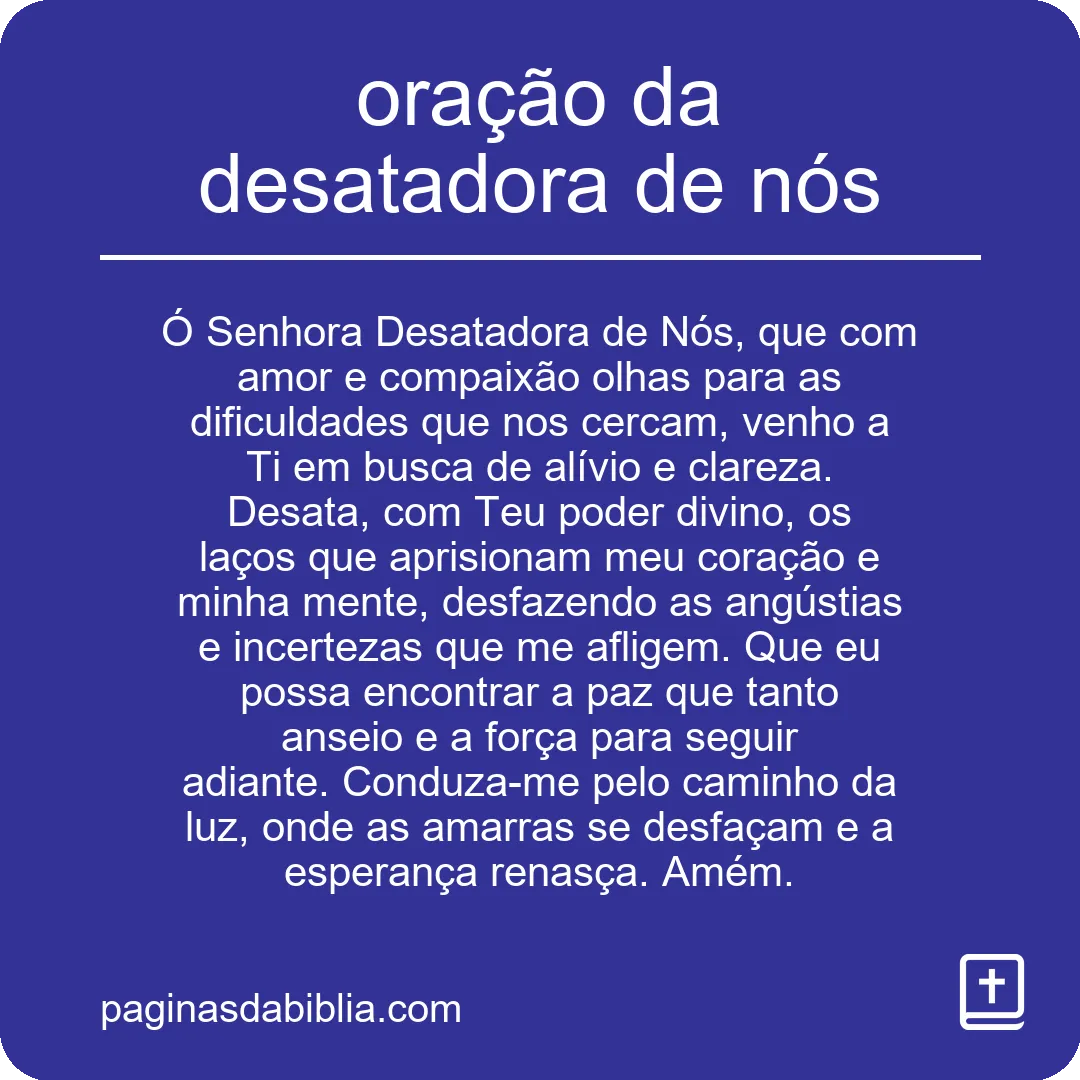 oração da desatadora de nós