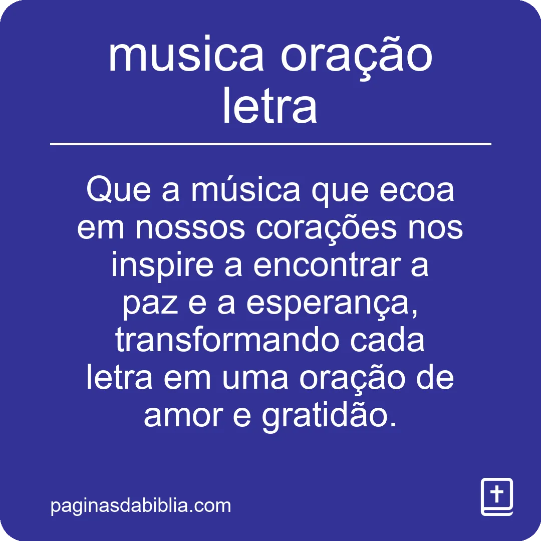 musica oração letra