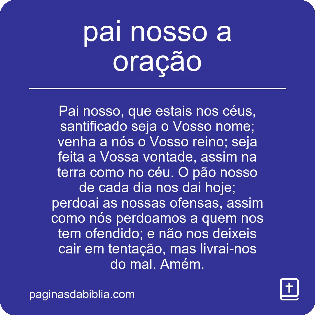 pai nosso a oração