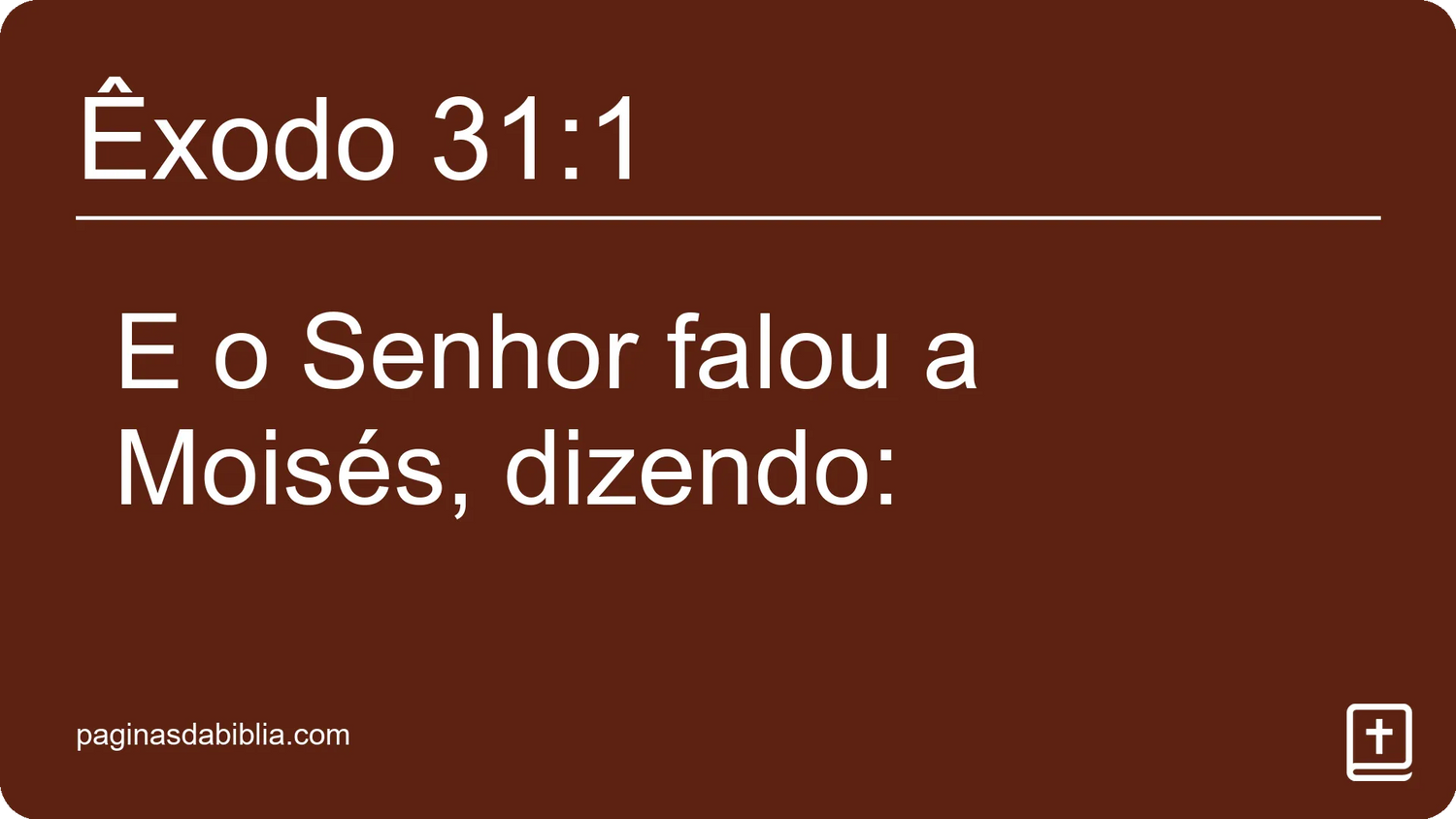 Êxodo 31:1