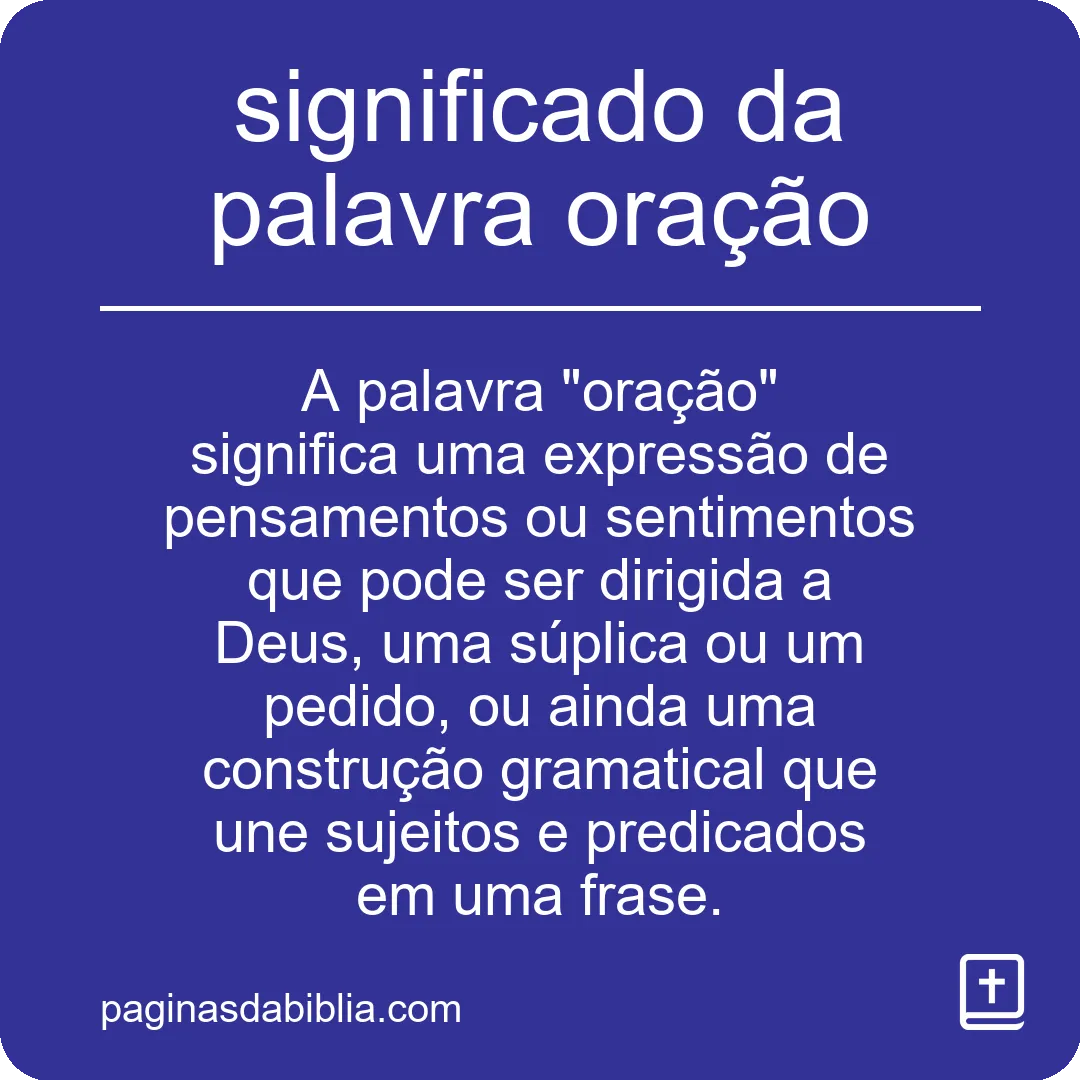 significado da palavra oração