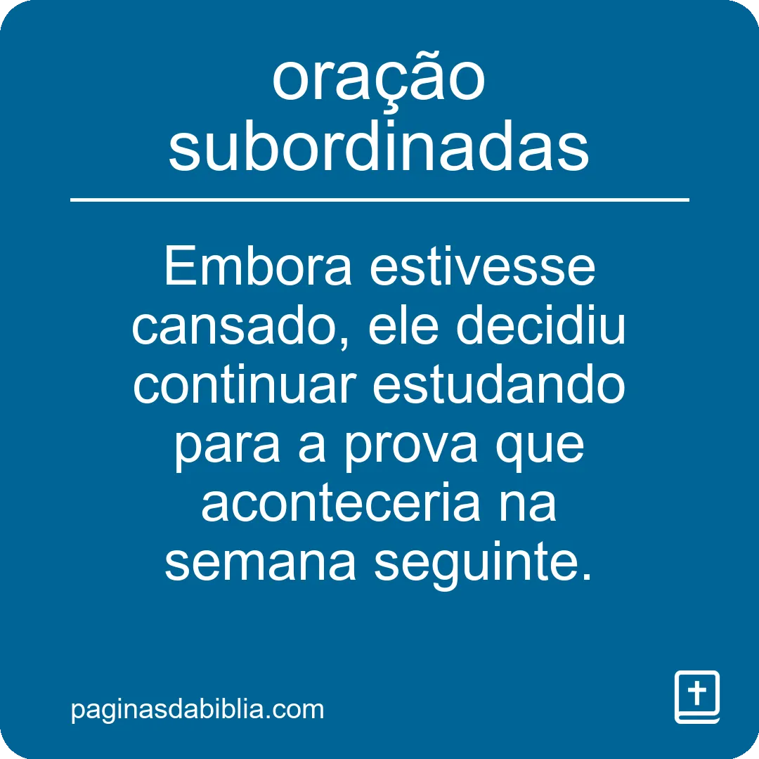 oração subordinadas