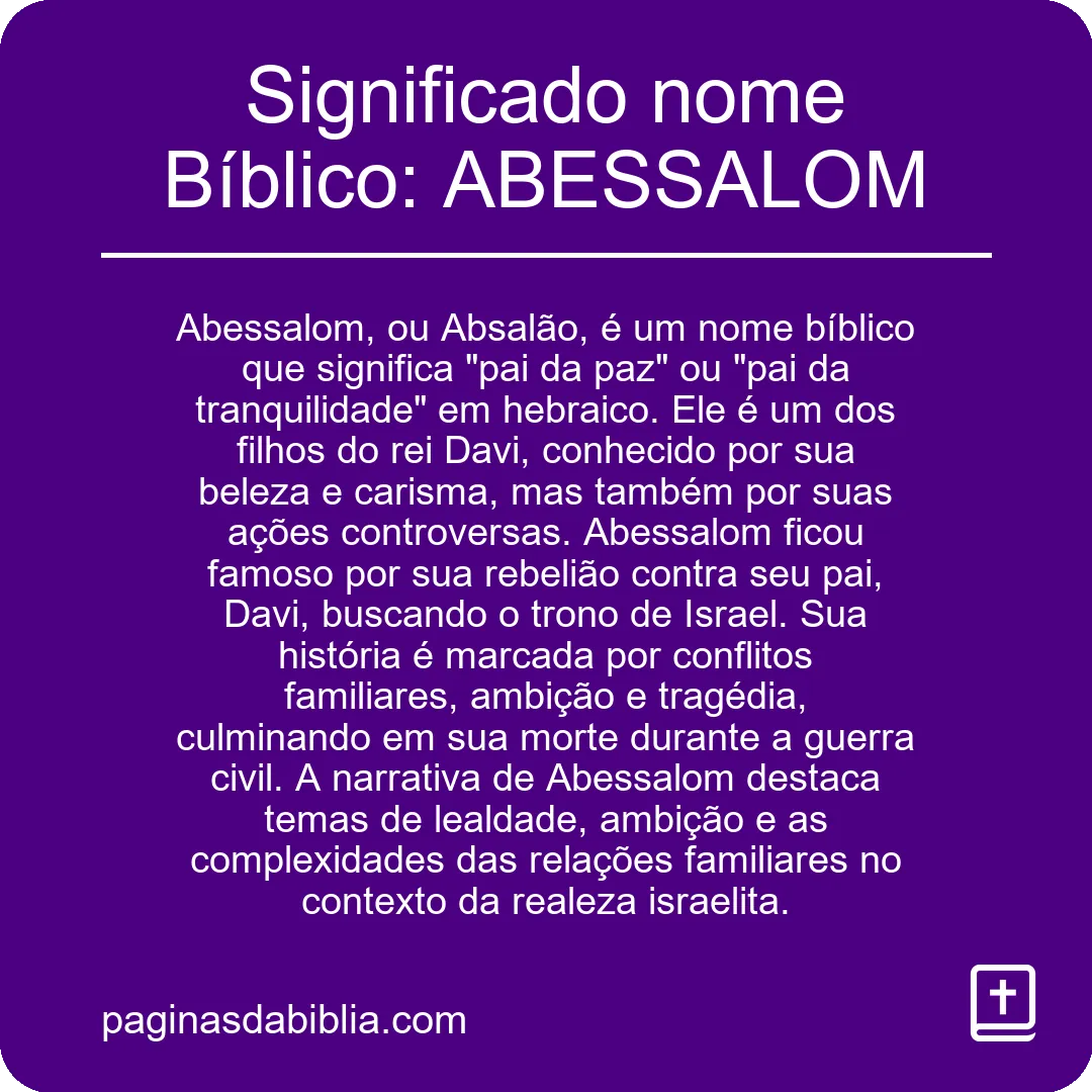 Significado nome Bíblico: ABESSALOM