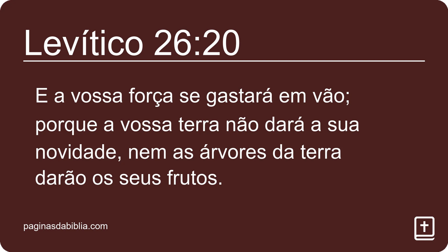 Levítico 26:20