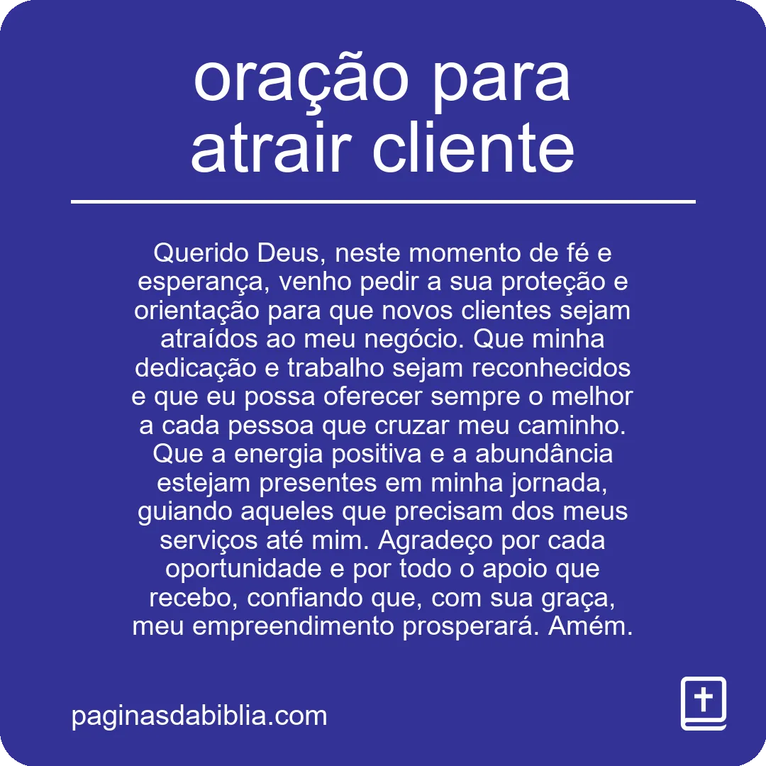 oração para atrair cliente