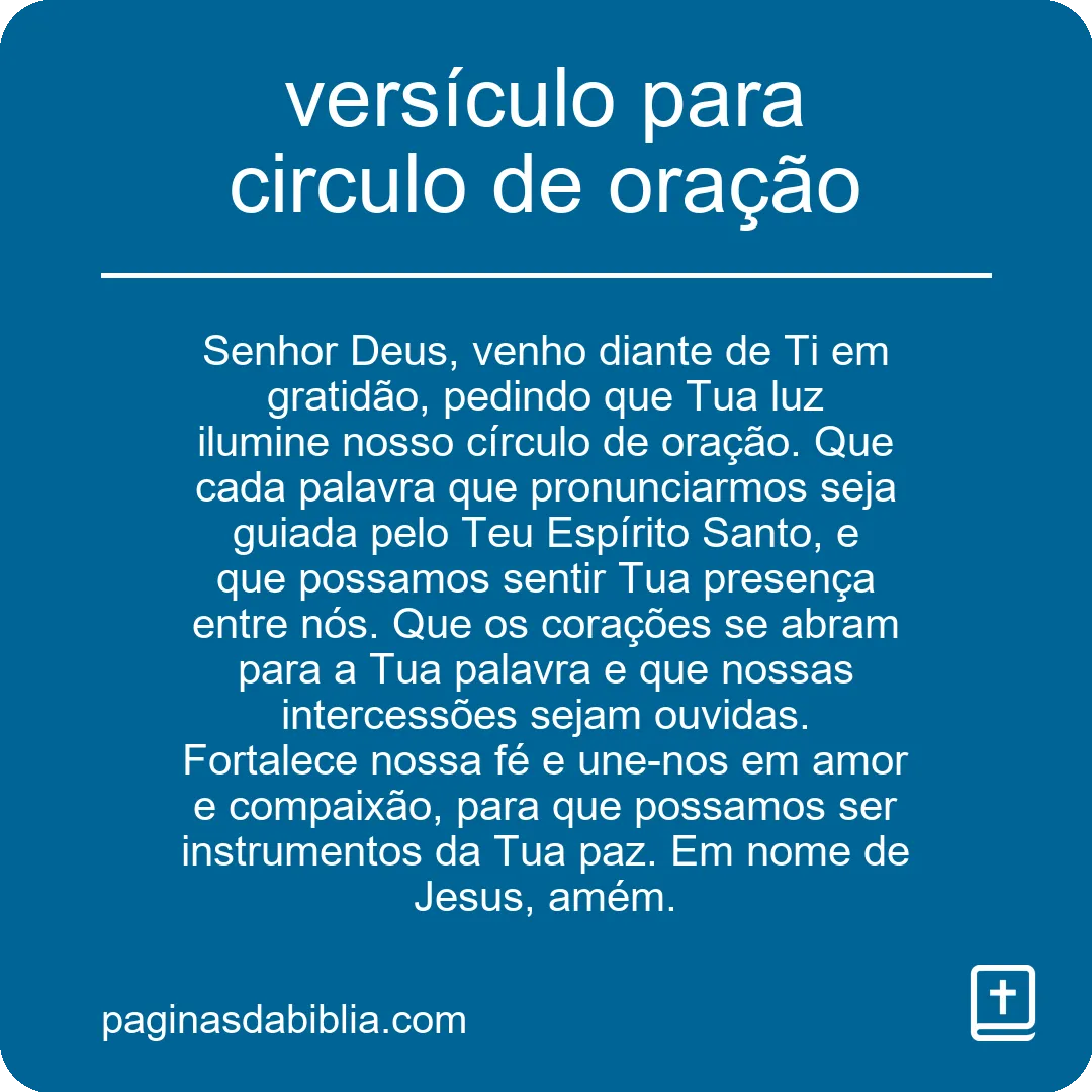 versículo para circulo de oração